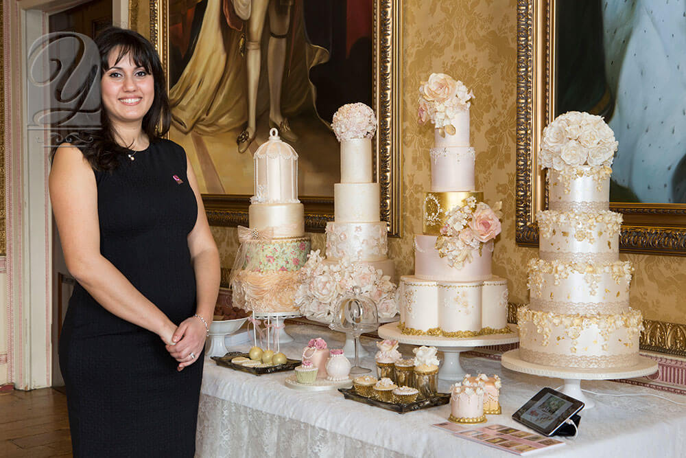 Unique Cakes, by Yevnig display a range of stunning cakes at Brocket Hall. Photographed by Qudos Photography