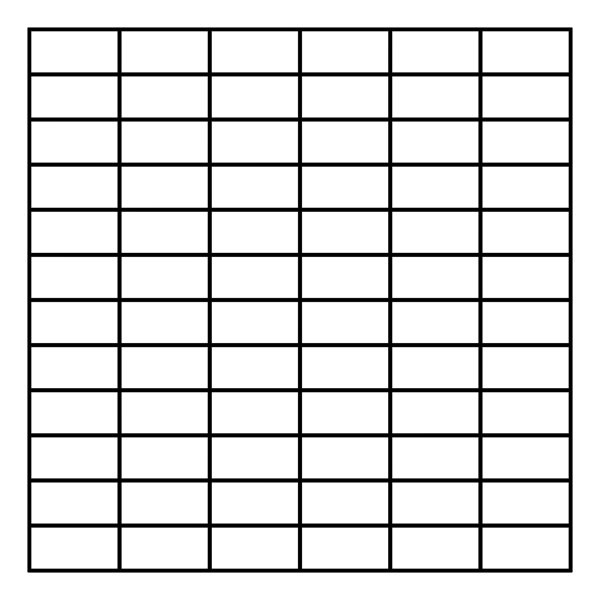 By Yevnig Cake Portion Guide - 12in Square 2x1 Cuts