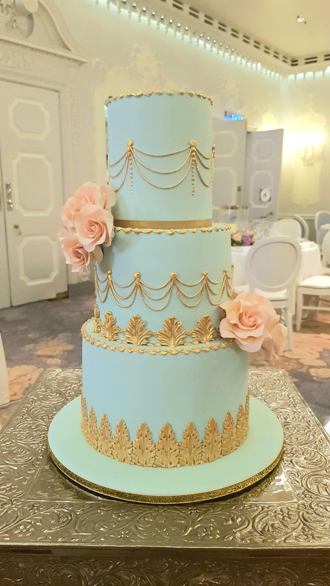 By Yevnig Luxury Special Occasion Party Cakes - blue and gold