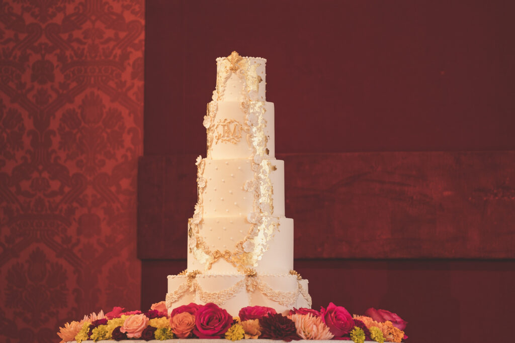 Same sex luxury wedding cake by Yevnig at Historic Royal Palaces Banqueting House