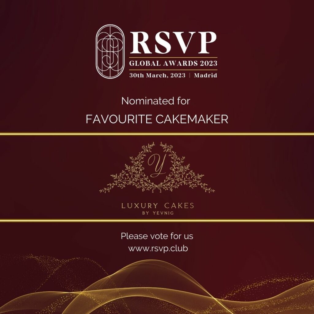 By Yevnig nominated as favourite cakemaker in the 2023 RSVP global awards