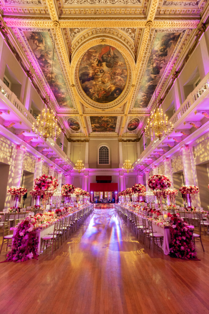 The Banqueting House, London, decorated for a beautiful Lebanese wedding.