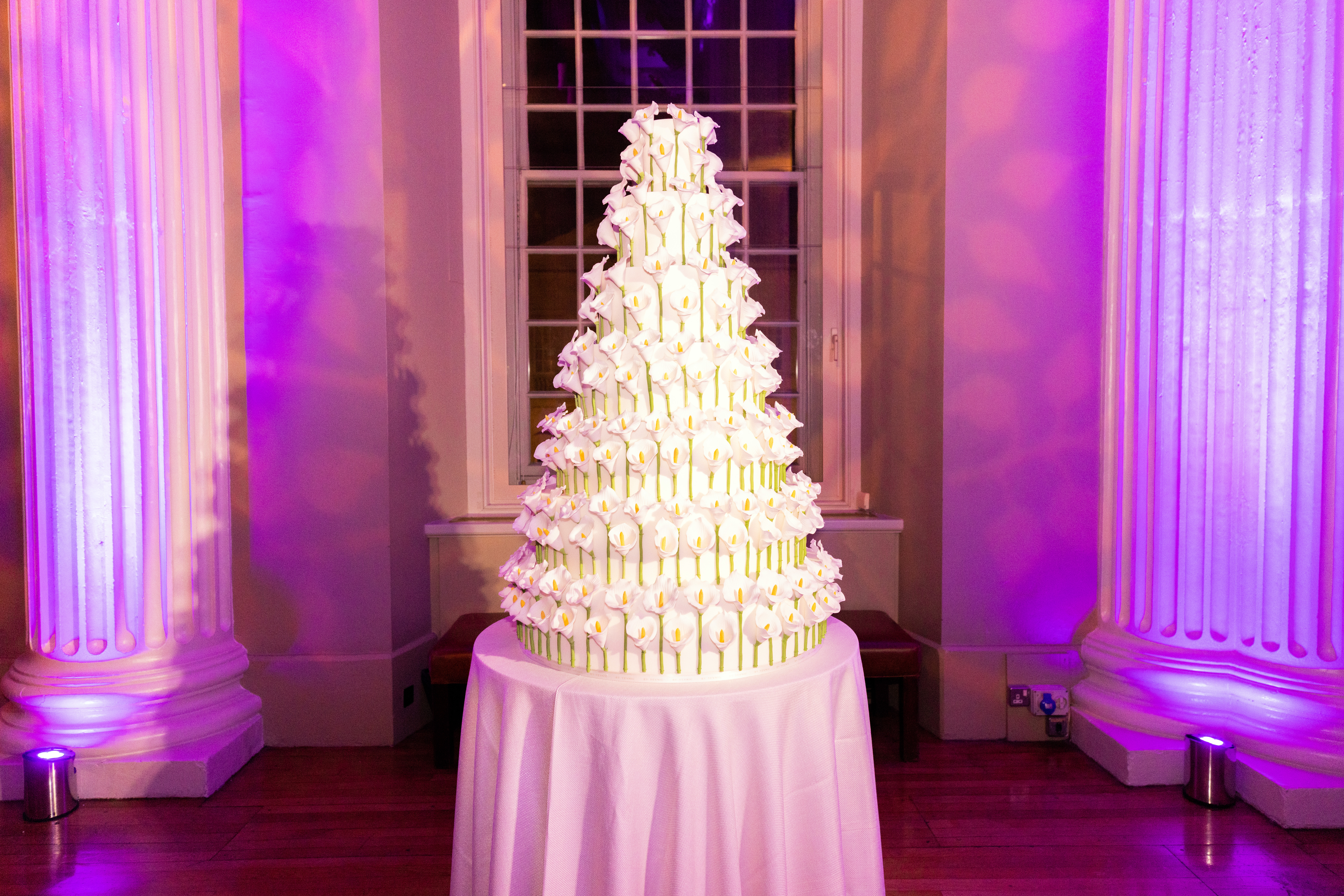 By Yevnig bespoke contemporary floral cake at The Banqueting House, Whitehall, London