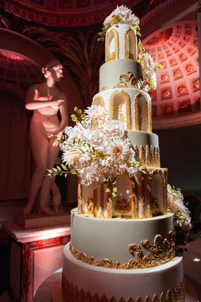 Luxury wedding cake, Florence, By Yevnig, in the Palm Room at Spencer House
