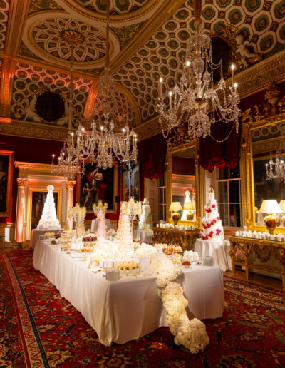 The Great Room at Spencer House with By Yevnig luxury wedding cakes and dessert table